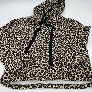Velvet Graham & Spencer Animal Print Hoodie Pullover Sweatshirt Size XS